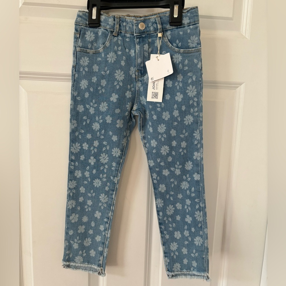 Zara Girl Floral Slim Fit Jeans Size 4-5 Years
